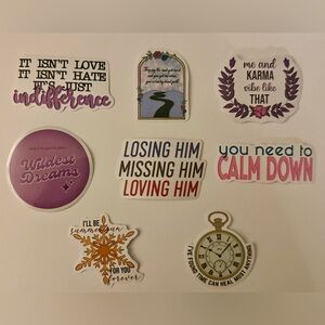 Taylor Swift Swiftie Vinyl Sticker Bundle - 8 Stickers Total